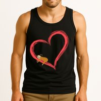 Lazy Sloth Sleeping On Heart Tank Top