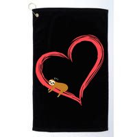 Lazy Sloth Sleeping On Heart Golf Towel