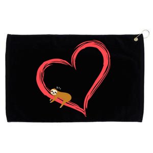 Lazy Sloth Sleeping On Heart Grommeted Golf Towel