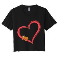 Lazy Sloth Sleeping On Heart Crop Top