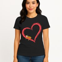 Lazy Sloth Sleeping On Heart Womens T-Shirt