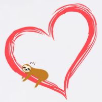 Lazy Sloth Sleeping On Heart Garment-Dyed Sweatshirt