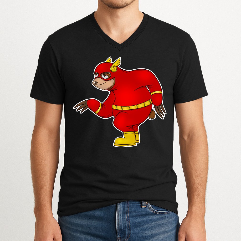 Lazy Sloth Speedster  V-Neck T-Shirt
