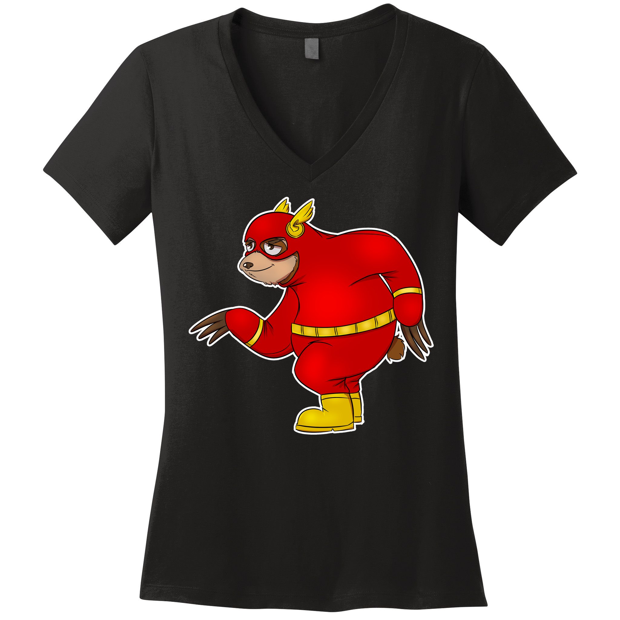 Lazy Sloth Speedster  Women's V-Neck T-Shirt