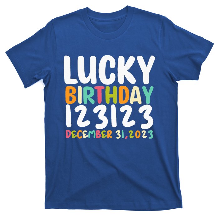 Lucky Birthday 123123 Happy New Year 2024 Birthday Party  T-Shirt