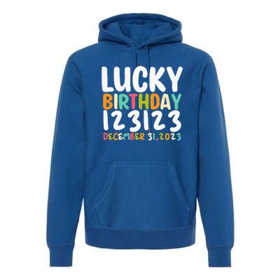 Lucky Birthday 123123 Happy New Year 2024 Birthday Party  Premium Hoodie