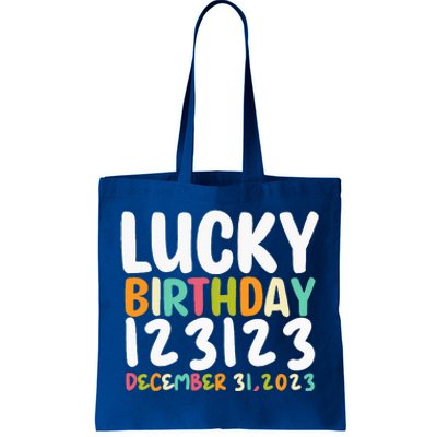 Lucky Birthday 123123 Happy New Year 2024 Birthday Party  Tote Bag