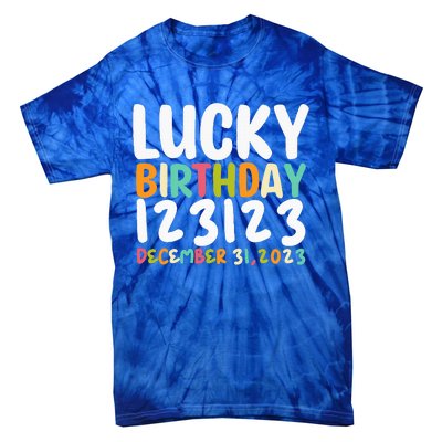 Lucky Birthday 123123 Happy New Year 2024 Birthday Party  Tie-Dye T-Shirt