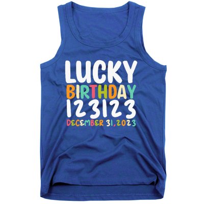 Lucky Birthday 123123 Happy New Year 2024 Birthday Party  Tank Top