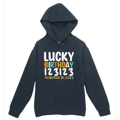 Lucky Birthday 123123 Happy New Year 2024 Birthday Party  Urban Pullover Hoodie