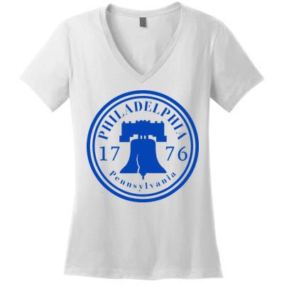 Liberty Bell 1776 Patriotic Philadelphia Pennsylvania Women's V-Neck T-Shirt