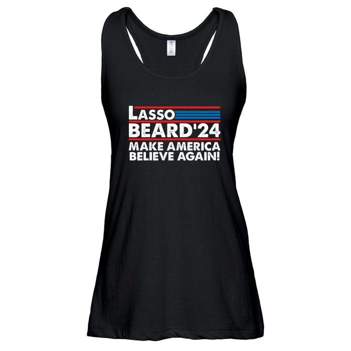 Lasso Beard 2024 Make America Believe Again! Ladies Essential Flowy Tank