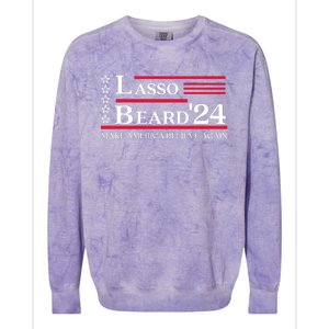 Lasso Beard 2024 Make America Believe Again Colorblast Crewneck Sweatshirt