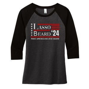 Lasso Beard 24 Women's Tri-Blend 3/4-Sleeve Raglan Shirt