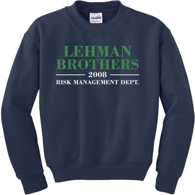 Lehman Brothers 2008 Risk Management Dept Kids Sweatshirt