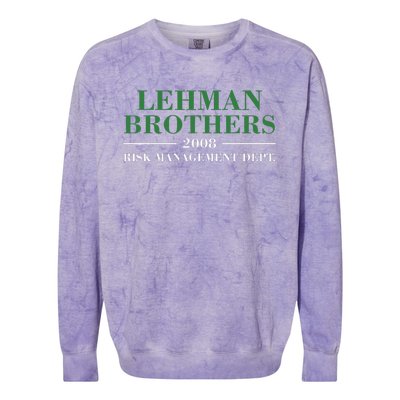 Lehman Brothers 2008 Risk Management Dept Colorblast Crewneck Sweatshirt