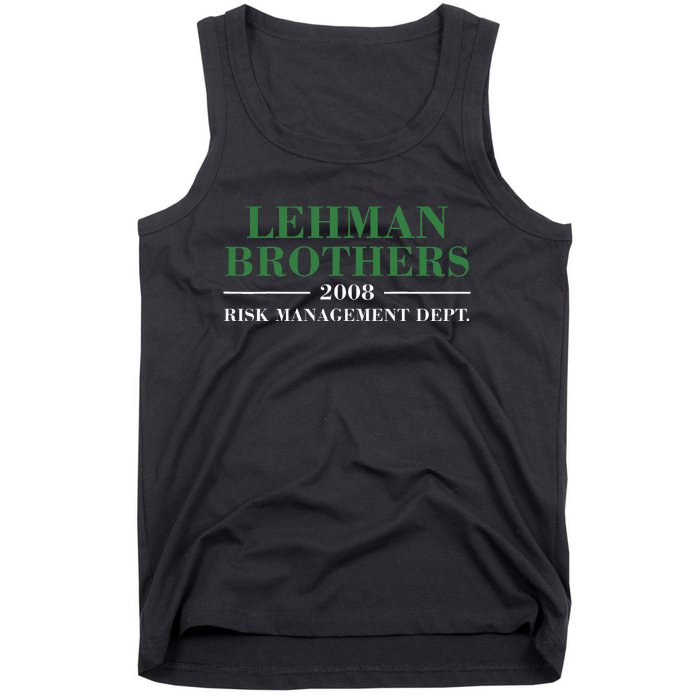 Lehman Brothers 2008 Risk Management Dept Tank Top