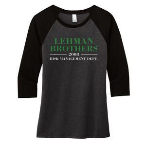 Lehman Brothers 2008 Risk Management Dept Women's Tri-Blend 3/4-Sleeve Raglan Shirt