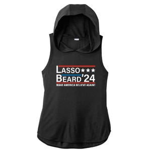 Lasso Beard 2024, MAKE AMERICA BELIEVE AGAIN! Ladies PosiCharge Tri-Blend Wicking Draft Hoodie Tank