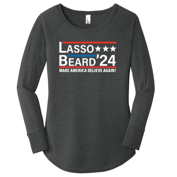 Lasso Beard 2024, MAKE AMERICA BELIEVE AGAIN! Women's Perfect Tri Tunic Long Sleeve Shirt