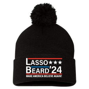 Lasso Beard 2024, MAKE AMERICA BELIEVE AGAIN! Pom Pom 12in Knit Beanie