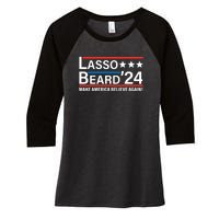 Lasso Beard 2024, MAKE AMERICA BELIEVE AGAIN! Women's Tri-Blend 3/4-Sleeve Raglan Shirt