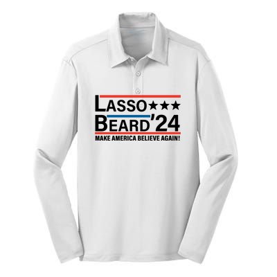 Lasso Beard 2024, MAKE AMERICA BELIEVE AGAIN! Silk Touch Performance Long Sleeve Polo