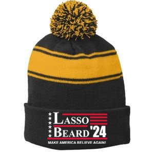 Lasso Beard 2024 Stripe Pom Pom Beanie