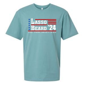 Lasso Beard 2024 Make America Believe Again! Sueded Cloud Jersey T-Shirt