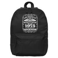 Life Begins At 50 Born In 1975 Year Of Legends 16 in Basic Backpack