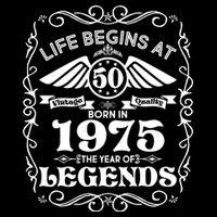 Life Begins At 50 Born In 1975 Year Of Legends 16 in Basic Backpack