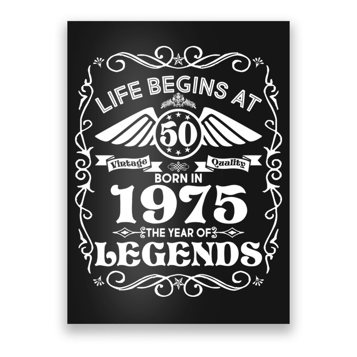 Life Begins At 50 Born In 1975 Year Of Legends Poster