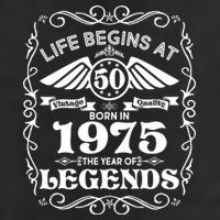 Life Begins At 50 Born In 1975 Year Of Legends 25L Jumbo Tote