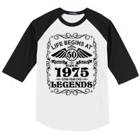 Life Begins At 50 Born In 1975 Year Of Legends Baseball Sleeve Shirt