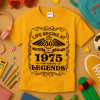 Life Begins At 50 Born In 1975 Year Of Legends Kids T-Shirt