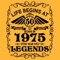 Life Begins At 50 Born In 1975 Year Of Legends Kids T-Shirt