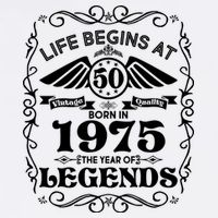 Life Begins At 50 Born In 1975 Year Of Legends Garment-Dyed Sweatshirt