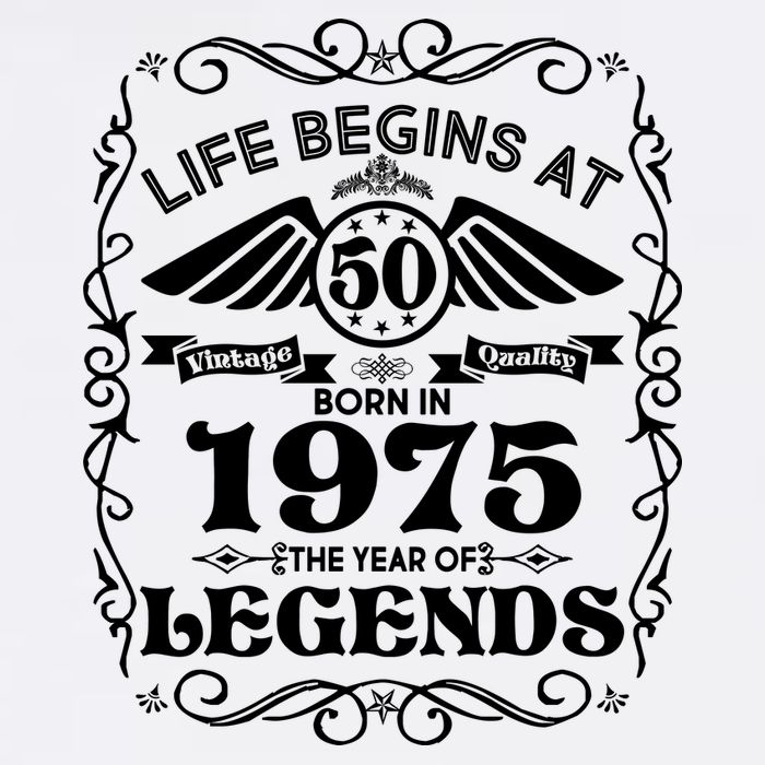 Life Begins At 50 Born In 1975 Year Of Legends Garment-Dyed Sweatshirt