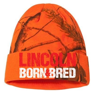 Lincoln Born And Bred Nebraska Hometown Ne Home State Gift Kati Licensed 12" Camo Beanie