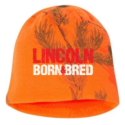 Lincoln Born And Bred Nebraska Hometown Ne Home State Gift Kati - Camo Knit Beanie