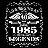 Life Begins At 40 Born In 1985 Year Of Legends Sustainable Bucket Hat