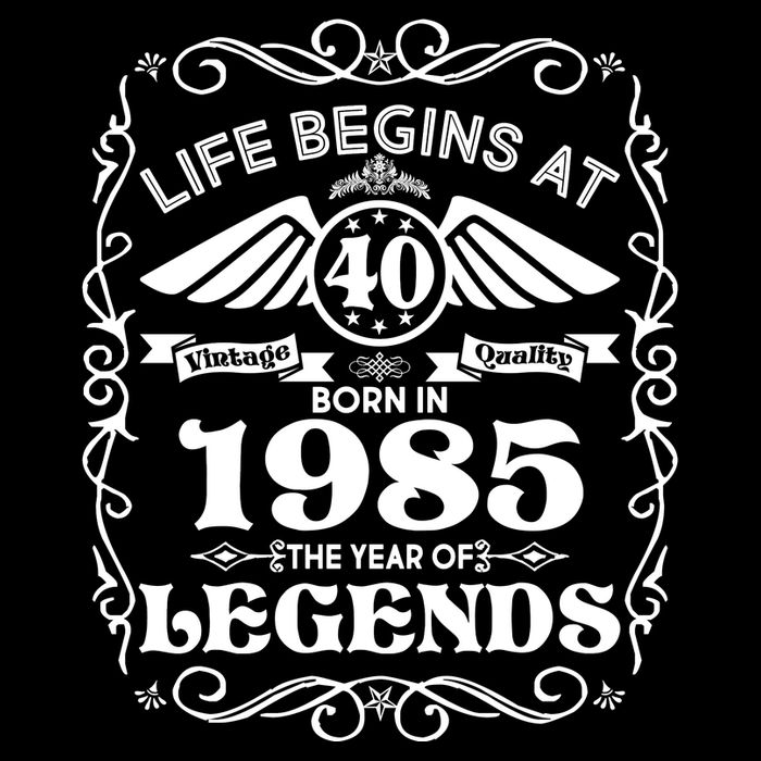 Life Begins At 40 Born In 1985 Year Of Legends 7-Panel Snapback Hat