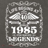 Life Begins At 40 Born In 1985 Year Of Legends Cotton Canvas Backpack