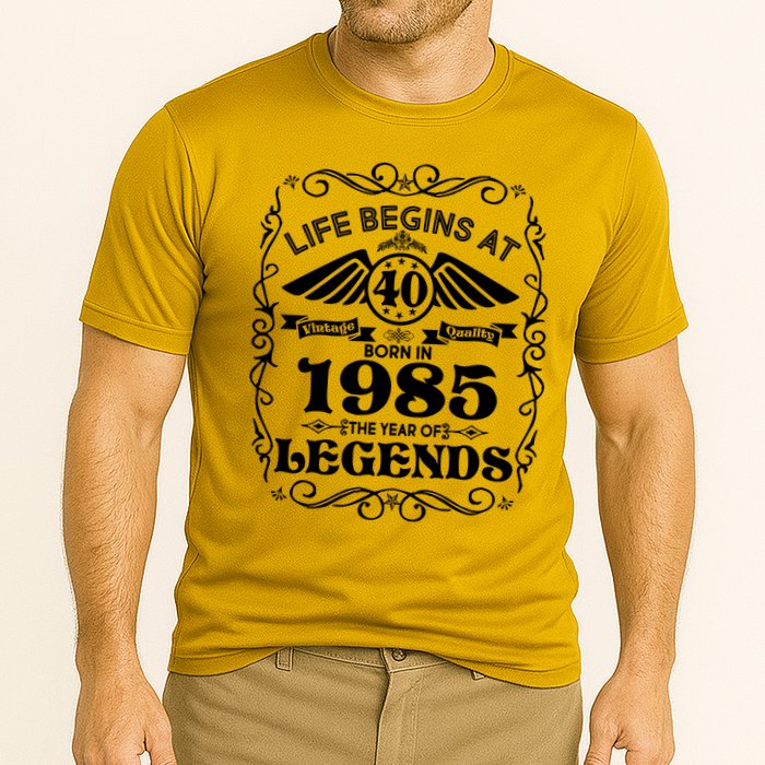 Life Begins At 40 Born In 1985 Year Of Legends Cooling Performance Crew T-Shirt