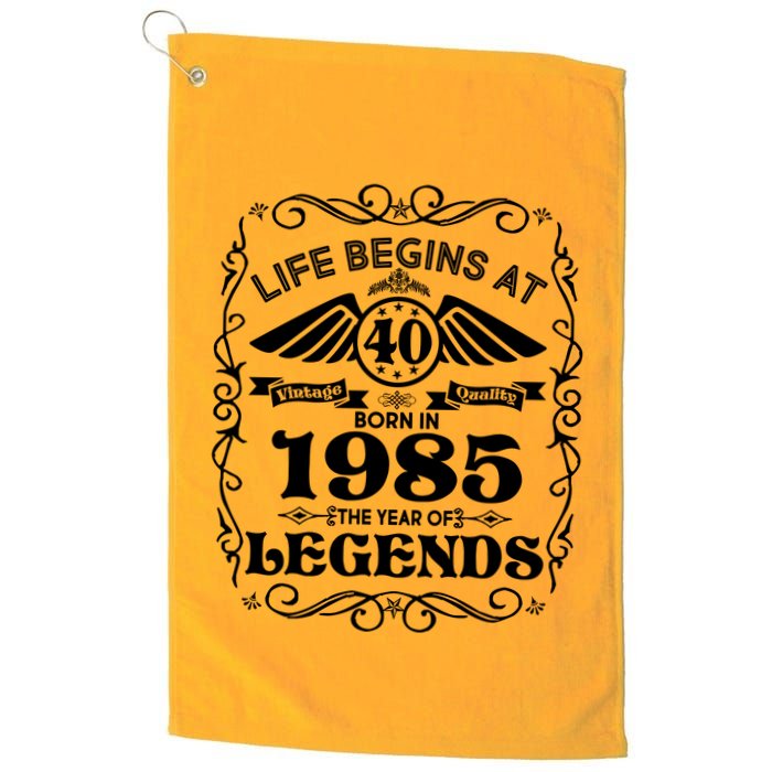 Life Begins At 40 Born In 1985 Year Of Legends Golf Towel