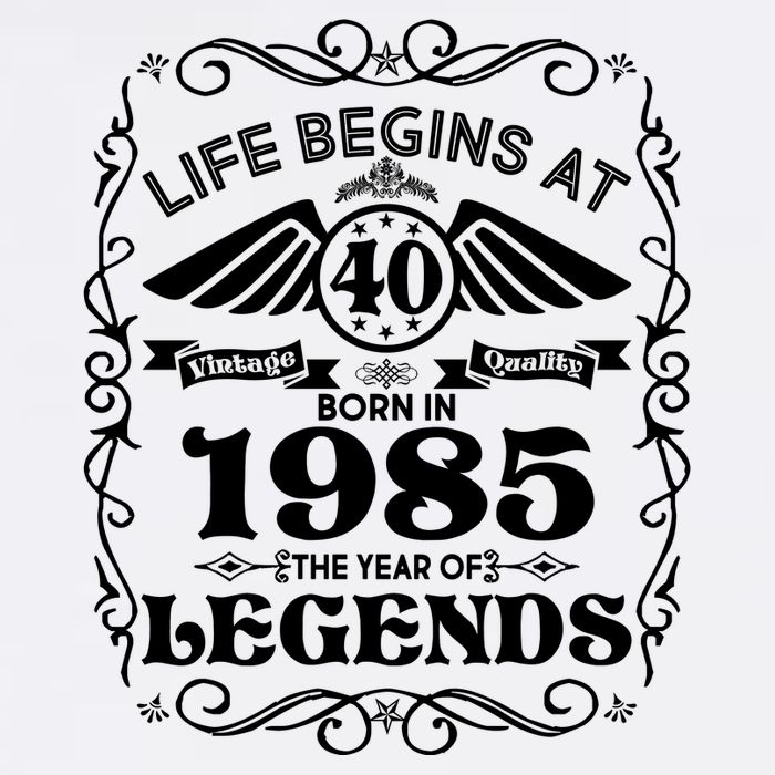 Life Begins At 40 Born In 1985 Year Of Legends Garment-Dyed Sweatshirt