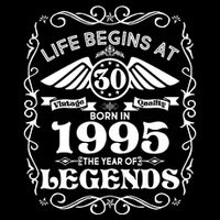 Life Begins At 30 Born In 1995 Year Of Legends Flatbill Hat
