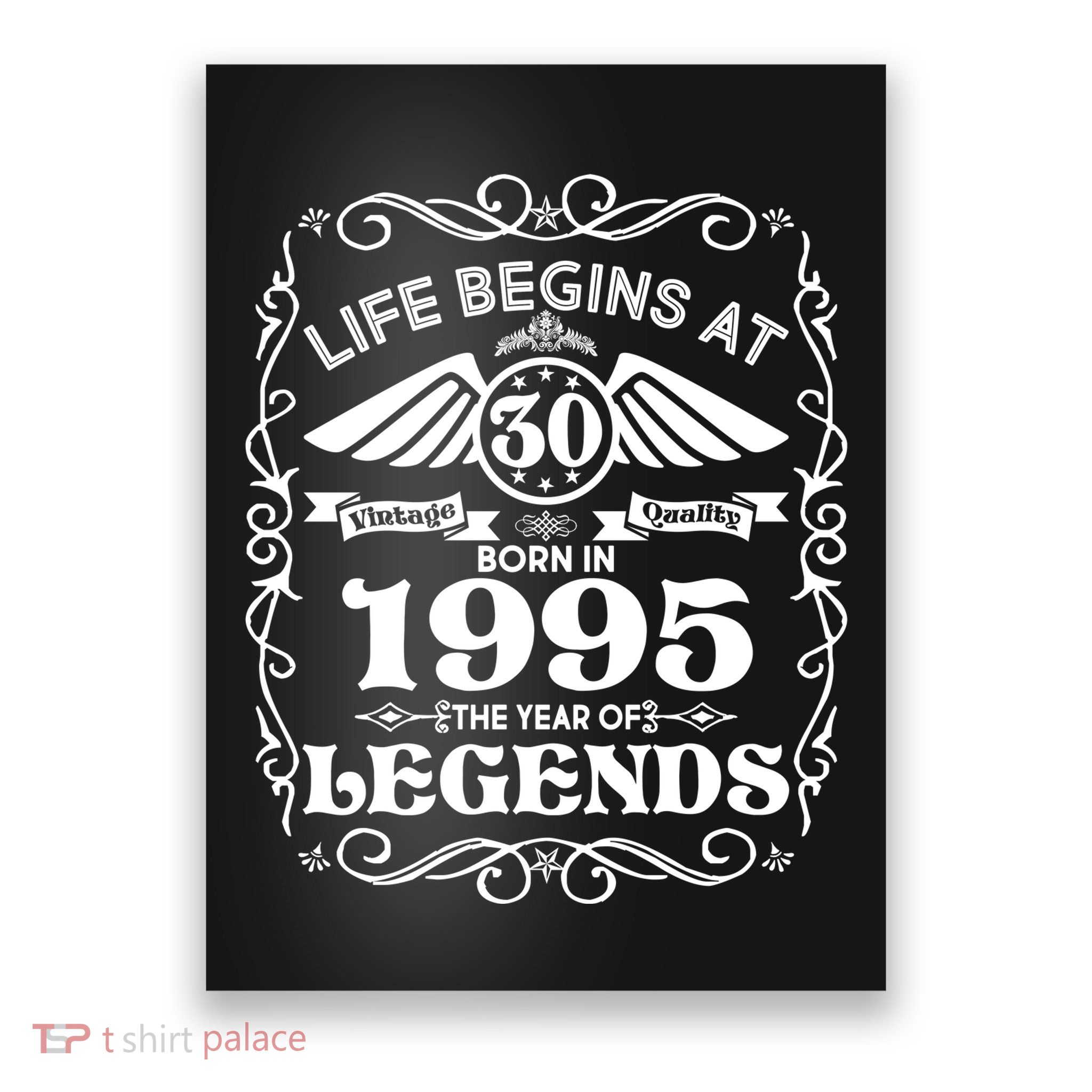 Life Begins At 30 Born In 1995 Year Of Legends Poster