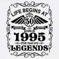 Life Begins At 30 Born In 1995 Year Of Legends Garment-Dyed Sweatshirt