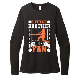 Little Brother And Biggest Fan Baseball Gift Womens CVC Long Sleeve Shirt